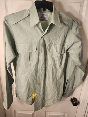 Garrison Collection By Davids Green Long Sleeve Button Up Shirt 16.5 34/35